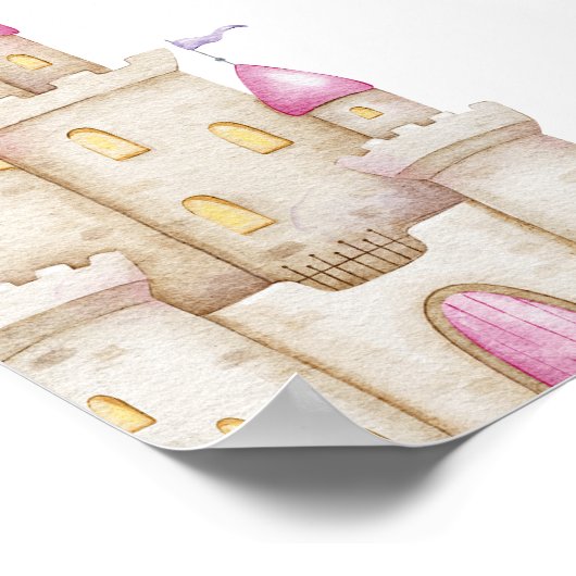 Prinses Sprookjesmeisje foto Verjaardag Welkom Poster (Hoek)