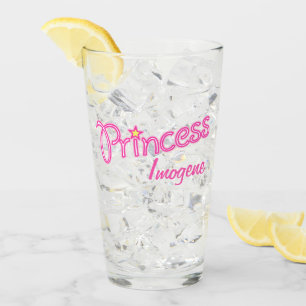 Prinses ster aangepaste naam roze grafiek glas