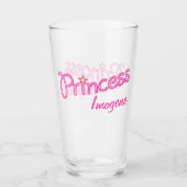 Prinses ster aangepaste naam roze grafiek glas (Voorkant)