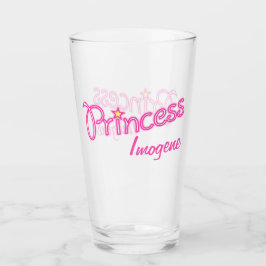 Prinses ster aangepaste naam roze grafiek glas