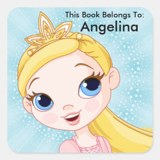 Prinses Sticker, dit boek behoort toe, boek label