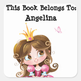Prinses Sticker, dit boek behoort toe, boek label