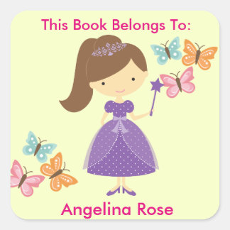 Prinses Sticker, dit boek behoort toe, boek label
