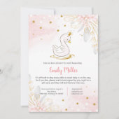 Prinses swan baby shower per brief kaart (Voorkant)