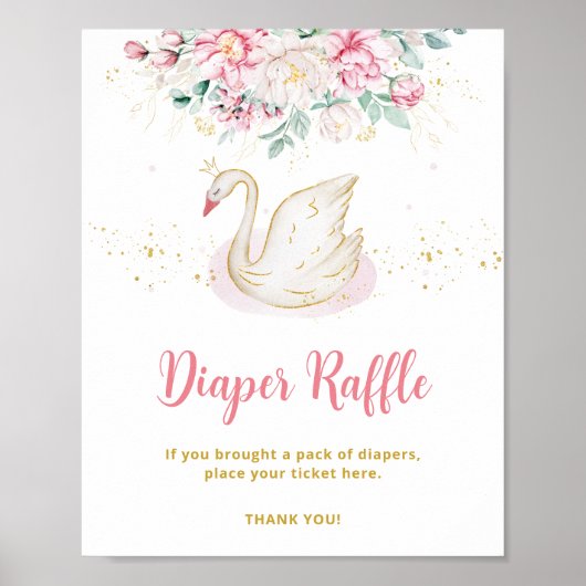 Prinses Swan Luier Raffle Poster (Voorkant)