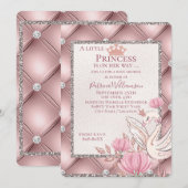 Prinses Swan op Glamoureus Pink met diamanten Kaart (Voorkant / Achterkant)