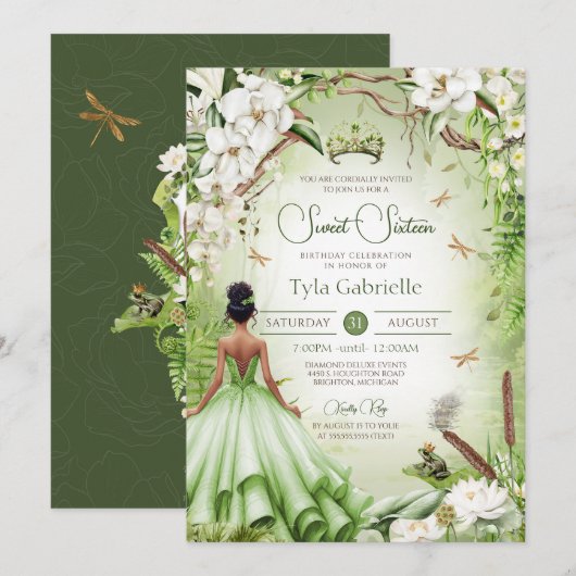 Prinses Sweet 16 Kikker Prins Verjaardag Kaart (Voorkant / Achterkant)