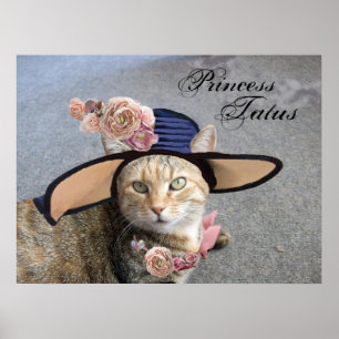 PRINSES TATUS /ELEGANTE KAT,GROTE DIVAHOED EN ROZE POSTER