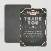 PRINSES TEA PARTY Verjaardagsfeest Glitter Bedankt (Voorkant / Achterkant)