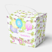 Prinses Teddy Bear 3e verjaardag Party Custom Bedankdoosjes (Achterkant)