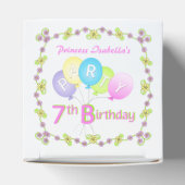 Prinses Teddy Bear 7e verjaardag Party Custom Bedankdoosjes (Bovenkant)