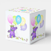 Prinses Teddy Bear 7e verjaardag Party Custom Bedankdoosjes (Achterkant)