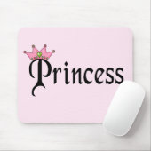 Prinses Tekst met kroon Muismat (Met muis)
