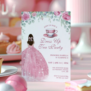 Prinses Theepartij Roze Nep Glitter Verkleedspel Kaart