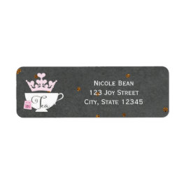 PRINSES THEEPARTY Verjaardagsuitnodiging Labels