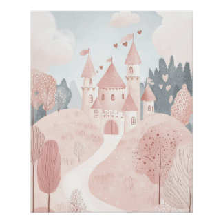 Prinses Thema Kinderkamer, Meisjeskamer Muur Kunst Perfect Poster