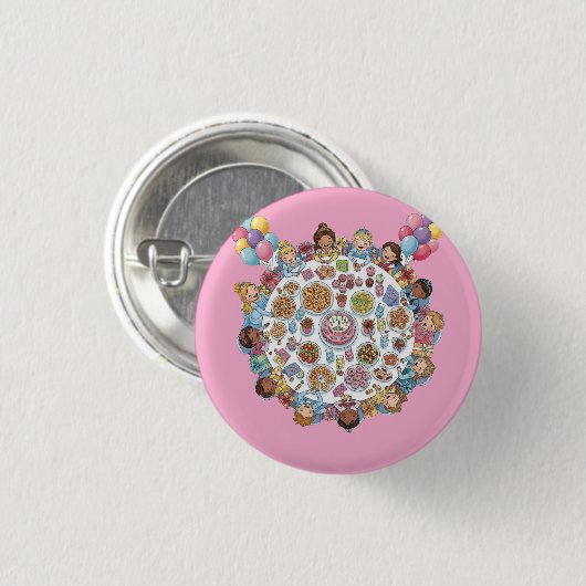 Prinses thema kostuumfeest ronde button 3,2 cm (Voorkant /achterkant)