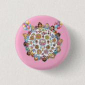 Prinses thema kostuumfeest ronde button 3,2 cm (Voorkant)