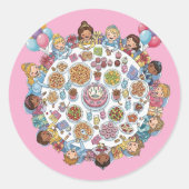 Prinses thema kostuumfeest ronde sticker (Voorkant)