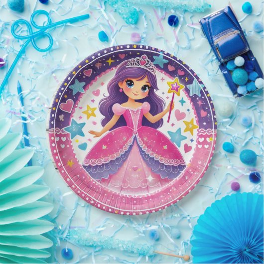 Prinses-thema verjaardagspapier Borden Papieren Bordje (Feest)
