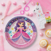Prinses-thema verjaardagspapier Borden Papieren Bordje (Feest)