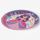 Prinses-thema verjaardagspapier Borden Papieren Bordje (Gekanteld)