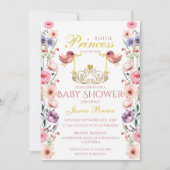 Prinses-Thema Vogels en Tiara Baby shower Kaart (Voorkant)