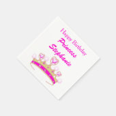 Prinses Tiara Crown Pink Happy Birthday Girly Servetten (Hoek)