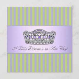 Prinses Tiara Groen Paarse Meisje Baby Shower Kaart