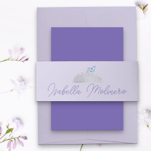 Prinses Tiara licht Paarse en zilver Uitnodigingen Wikkel