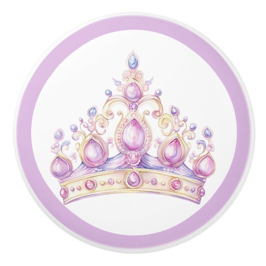 Prinses Tiara Meisje keramische knop (Voorkant)