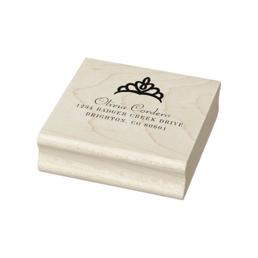 Prinses Tiara Naam en adres Rubberstempel (Stempel)