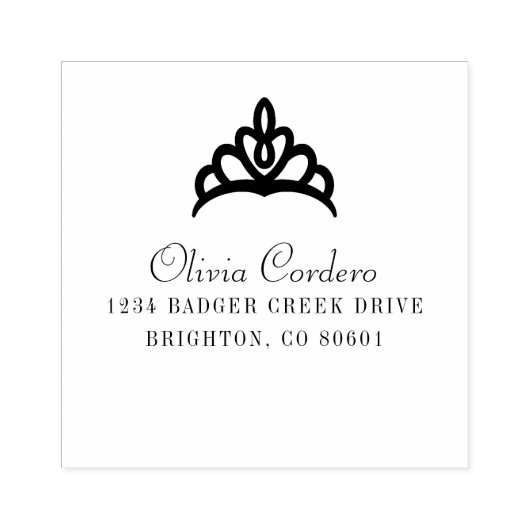 Prinses Tiara Naam en adres Rubberstempel (Afrduk)