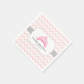 Prinses Tiara, Roze Chevron, Baby Meisje Douche Servetten (Hoek)