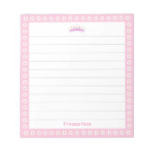 Prinses Tiara & Witte Bloemen op Lined Notitieblok (Voorkant)