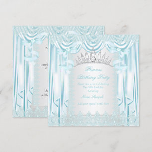Prinses Turquoise Kantwerk Tiara Witte Verjaardags Kaart