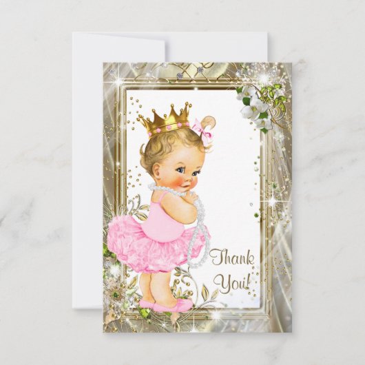 Prinses Tutu Baby Shower Bedankt (Voorkant)