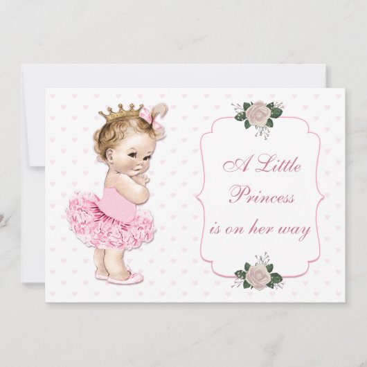  prinses Tutu Hearts en Flowers Kaart (Voorkant)