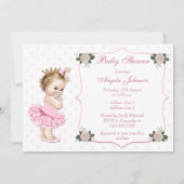  prinses Tutu Hearts en Flowers Kaart (Achterkant)