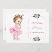  prinses Tutu Hearts en Flowers Kaart (Voorkant / Achterkant)