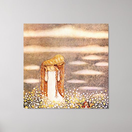 “Prinses Tuvstarr” John Bauer Aquarel Canvas Afdruk (Voorkant)