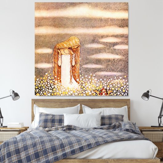 “Prinses Tuvstarr” John Bauer Aquarel Canvas Afdruk (Insitu (Slaapkamer))