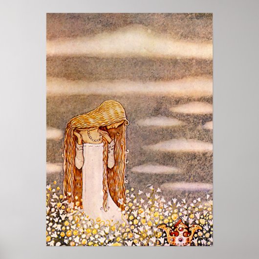 “Prinses Tuvstarr” John Bauer Aquarel Poster (Voorkant)