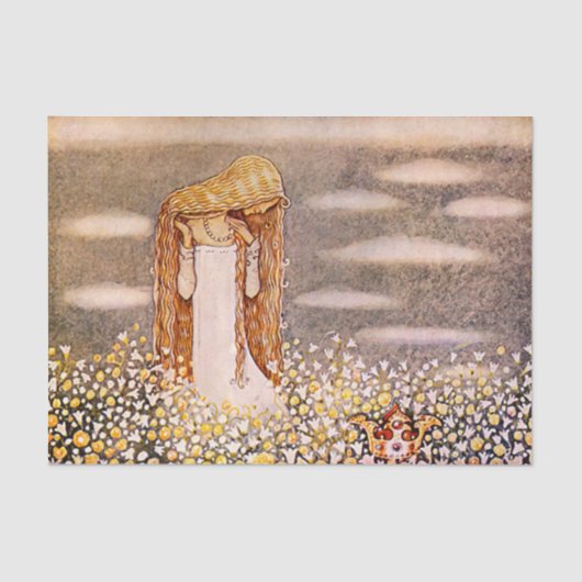 “Prinses Tuvstarr” John Bauer Aquarel Tissuepapier (Voorkant)