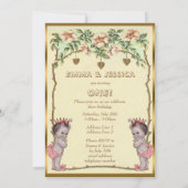  prinses Twins Birthday Rozen & Hearts Kaart (Achterkant)