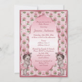  prinses Twins en Roses Baby shower Kaart (Achterkant)