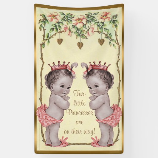  prinses Twins Rozen en harten Spandoek (Verticaal)