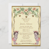  prinses Twins Rozen & Hearts Baby shower Kaart (Achterkant)