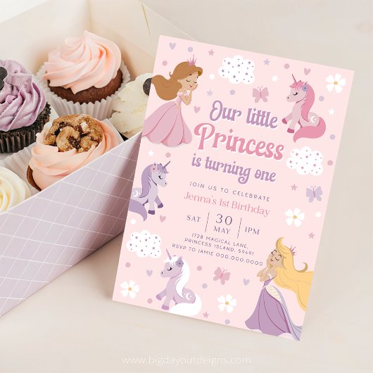 Prinses Uitnodiging Eén. Onze Kleine Prinses