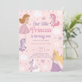 Prinses Uitnodiging Eén. Onze Kleine Prinses (Staand voorkant)